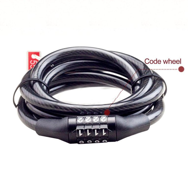 Bicycle Lock Anti-Theft Security Code Combination Lock Steel Bike Cable Lock