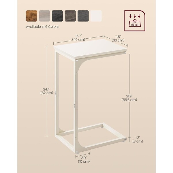 CShaped End Table，Small Side Table with Metal Frame for Living Room，Bedroom