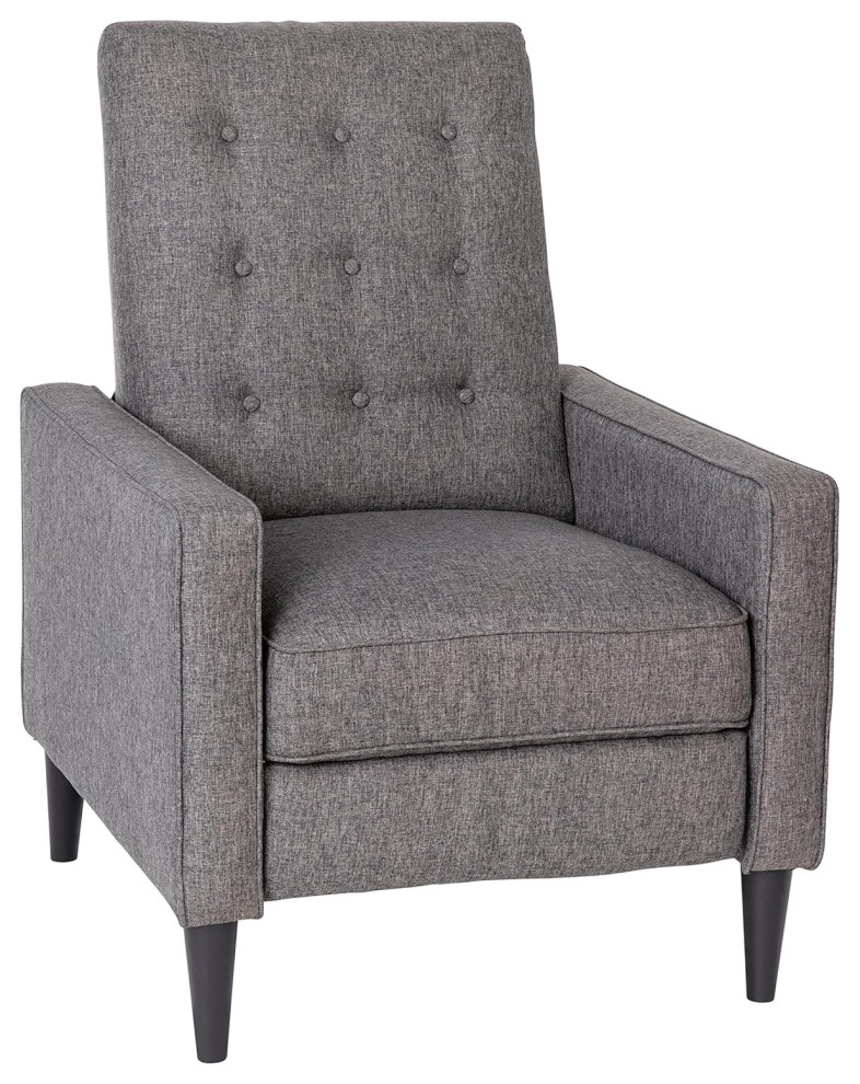 Modern Recliner  Pushback Design With Button Tufted Backrest   Modern   Recliner Chairs   by Decor Love  Houzz