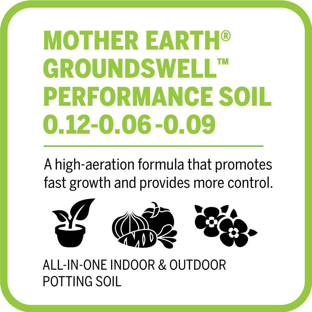 MOTHER EARTH Groundswell Performance Soil 1.5 cu. ft. All-Purpose Potting Soil for Plants High-Aeration Formula HGC714843