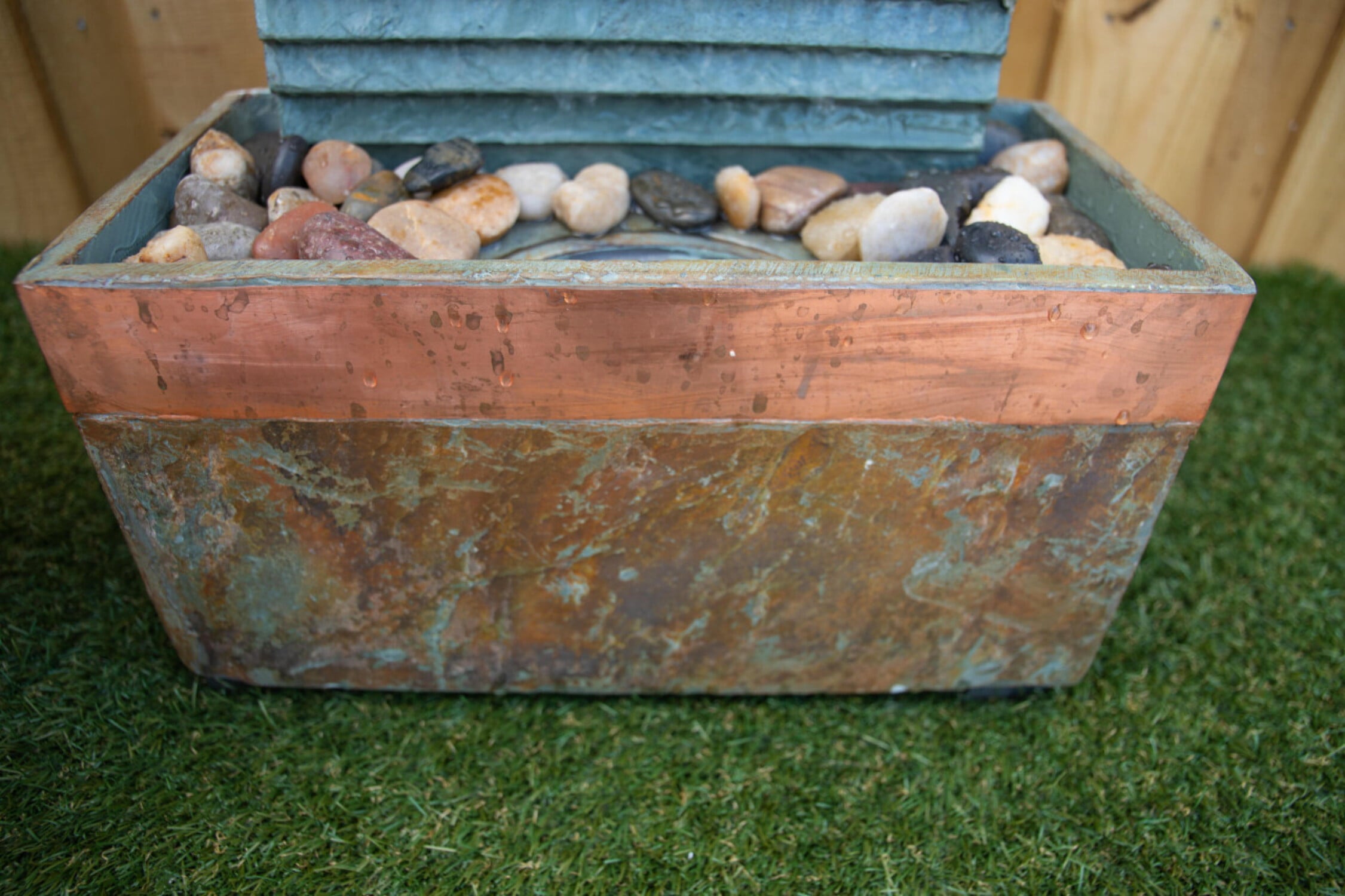 Stave Indoor/Outdoor Floor Fountain with Copper Finish