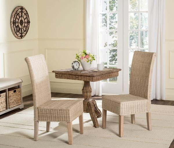 Sergio 18 quotWicker Dining Chair  Set of 2  White Washed   Tropical   Dining Chairs   by V.S.D Furniture  Houzz