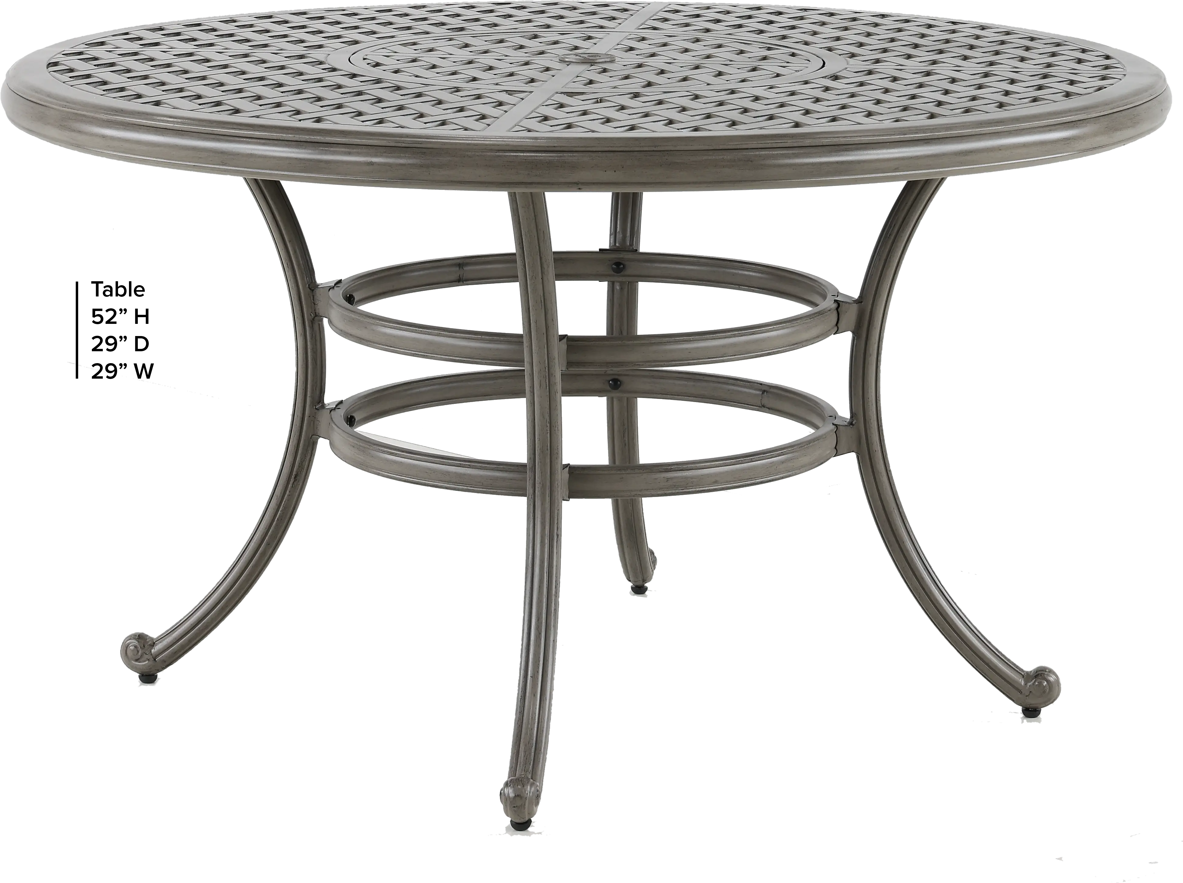 Macan Gray Metal Round Patio Table