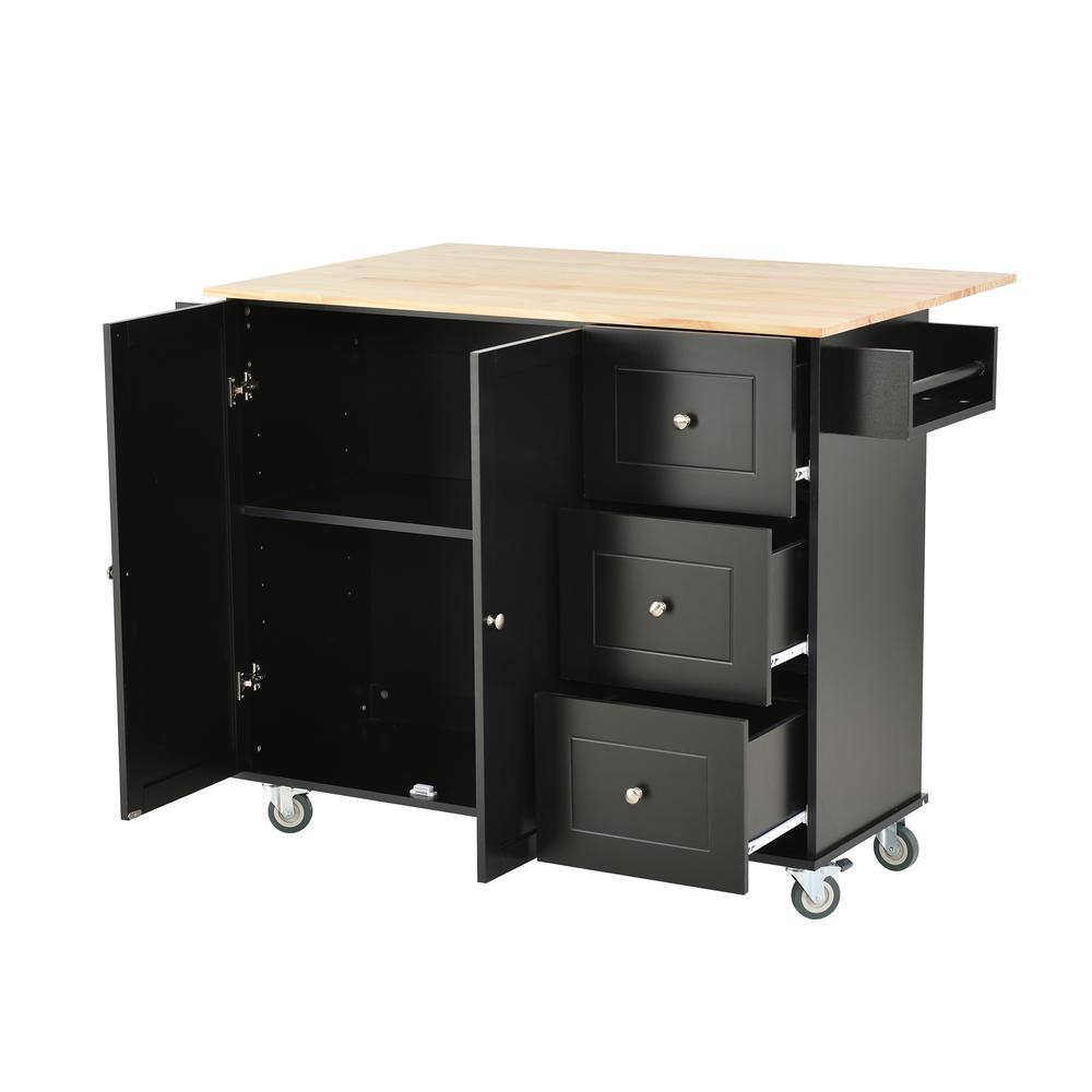 wetiny Black Kitchen Island WF0107287035AAB