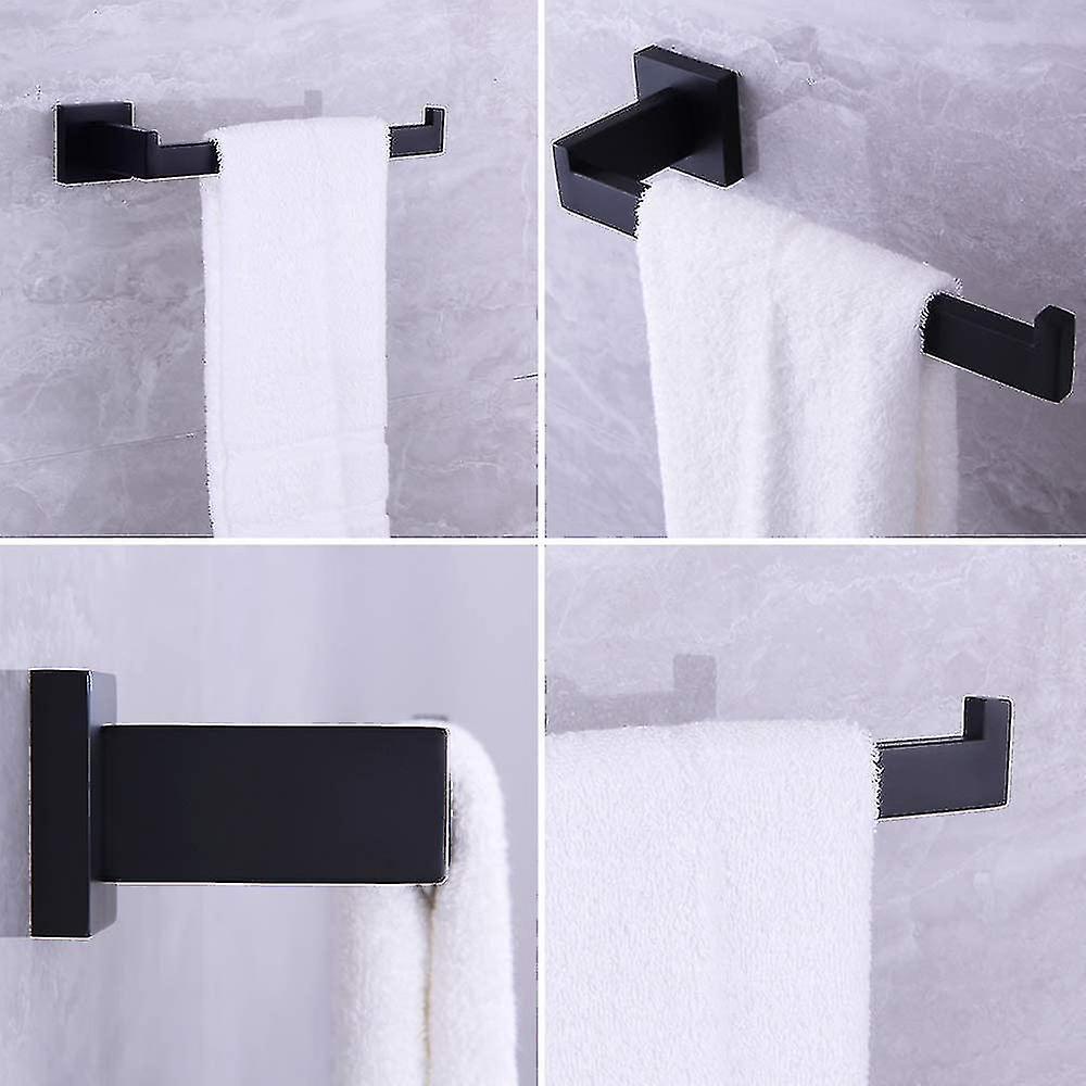 Bathroom Robe Hook Matte Black Bathroom Towel Rack Sus 304 Stainless Steel Towel Ring Heavy Duty Tow