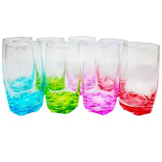 Gibson Home Karissa 8-Piece Assorted Colors Glass Tumbler Set 98596601M