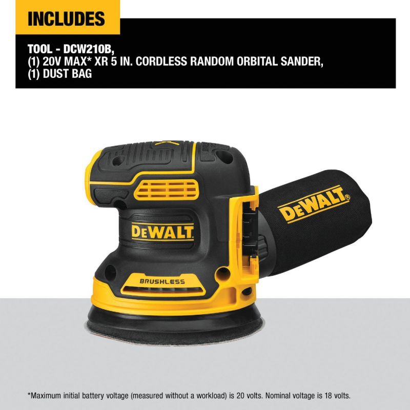 DW 20V MAX XR Lithium-Ion Brushless Cordless Random Orbit Sander