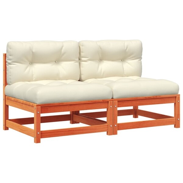 vidaXL Patio Furniture with Cushions Outdoor Sectional Seating Solid Wood Pine