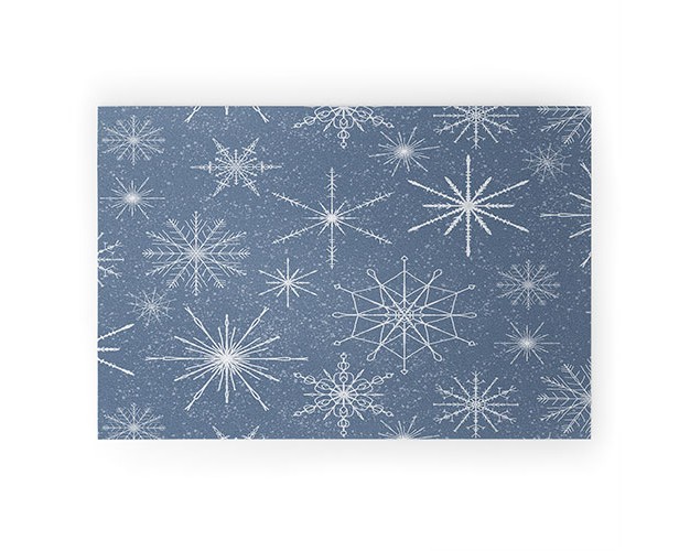 Jacqueline Maldonado Snowflakes Twilight Welcome Mat society6