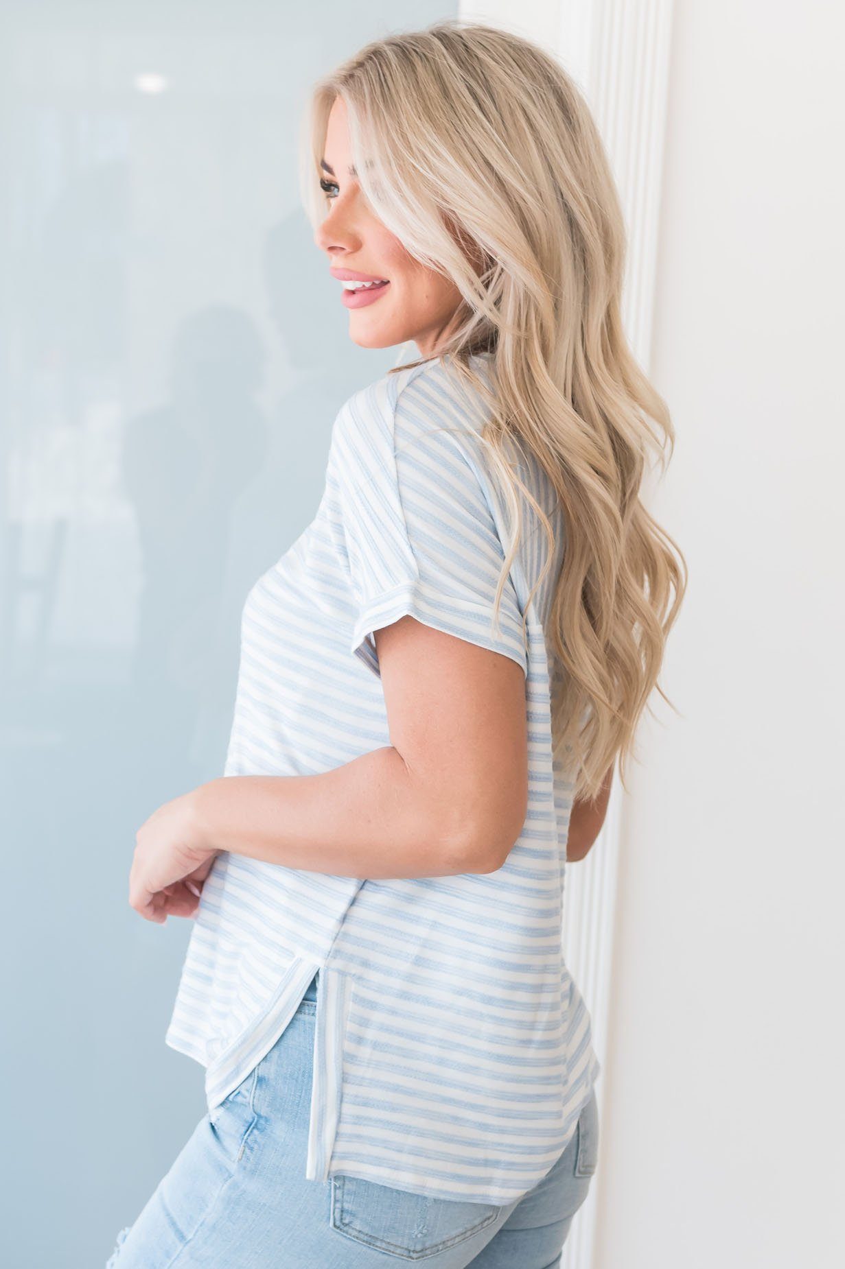 Striped Sweetie Modest Blouse