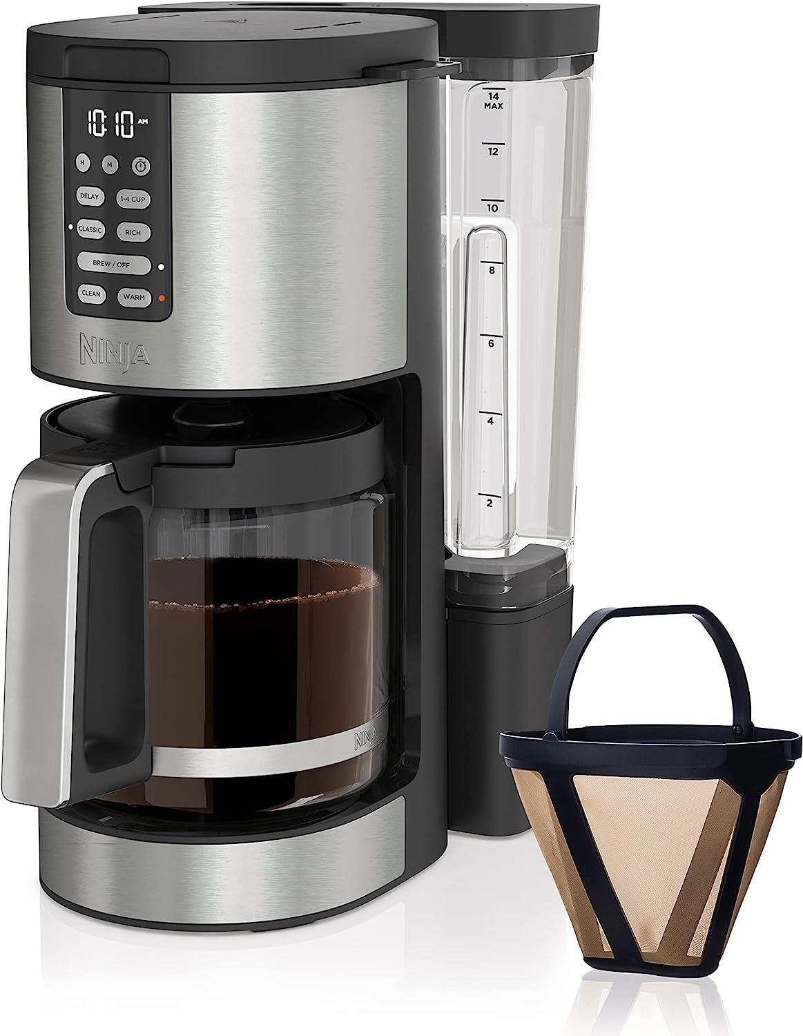 Ninja CE251 Programmable Brewer, with 12-cup Glass Carafe, Black and Stainless Steel Finish