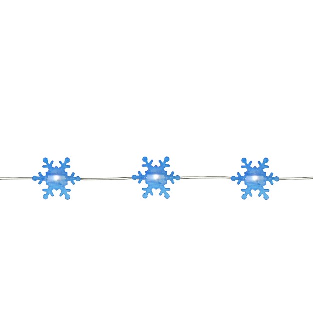 Northlight 20ct Snowflake Shaped Led Christmas Fairy Lights Warm White 6 x27 Copper Wire