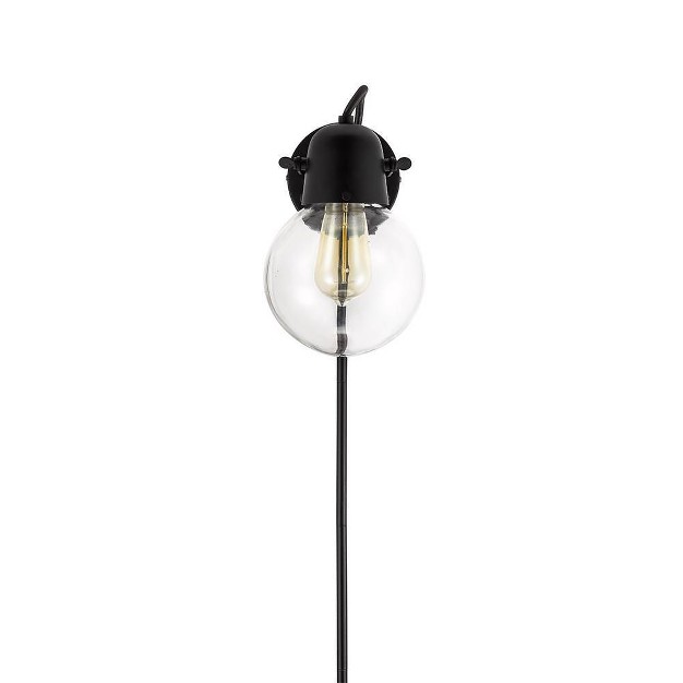 Mid century Glass Globe Plug in Wall Light Mount Sconce includes Led Light Bulb Dark Bronze Cresswell Lighting