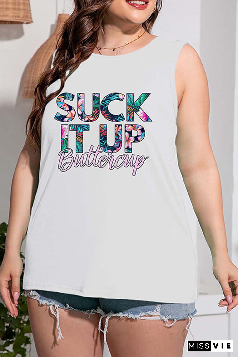 Plus Size Suck It Up Buttercup Tank Top