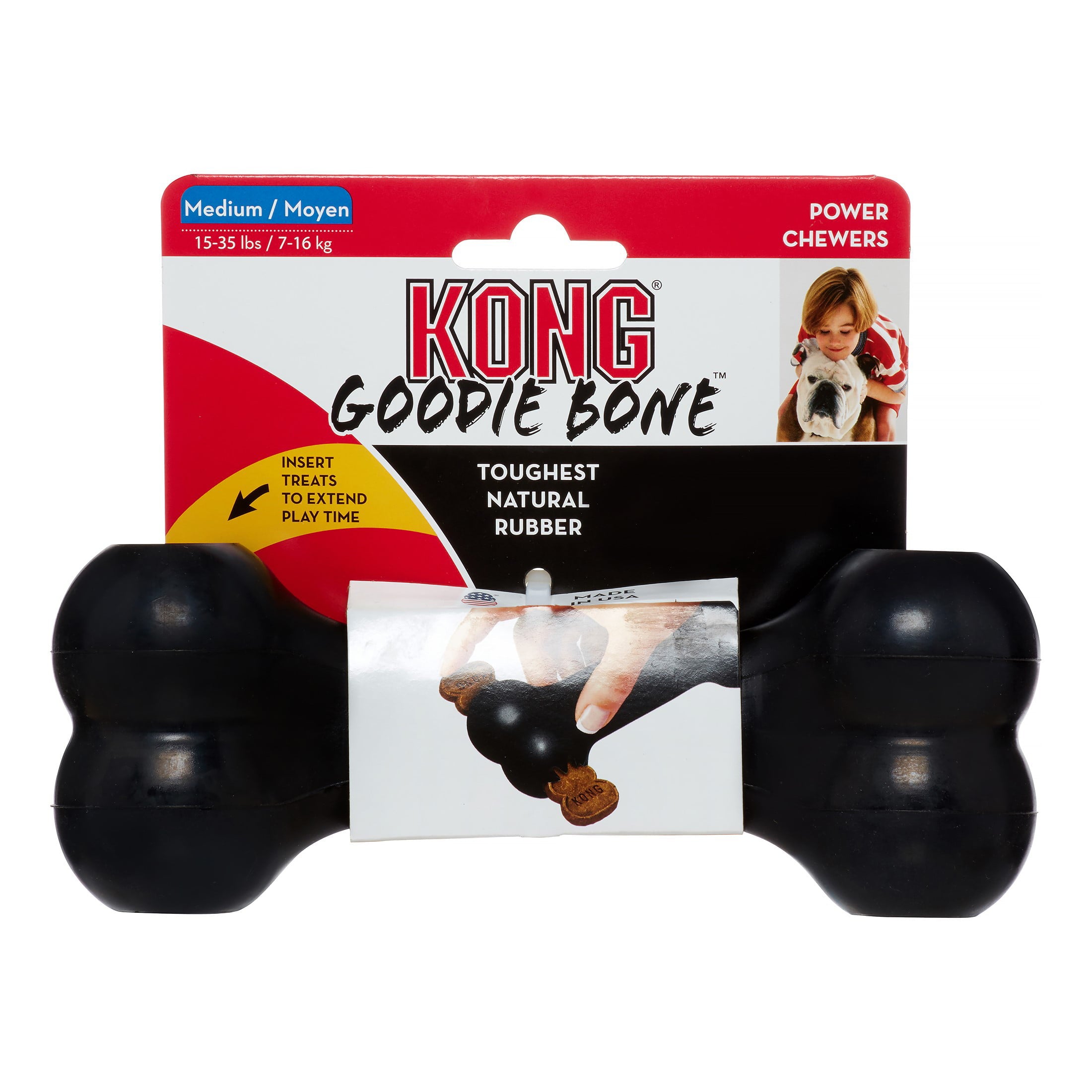 KONG Extreme Goodie Bone Dog Toy， Black