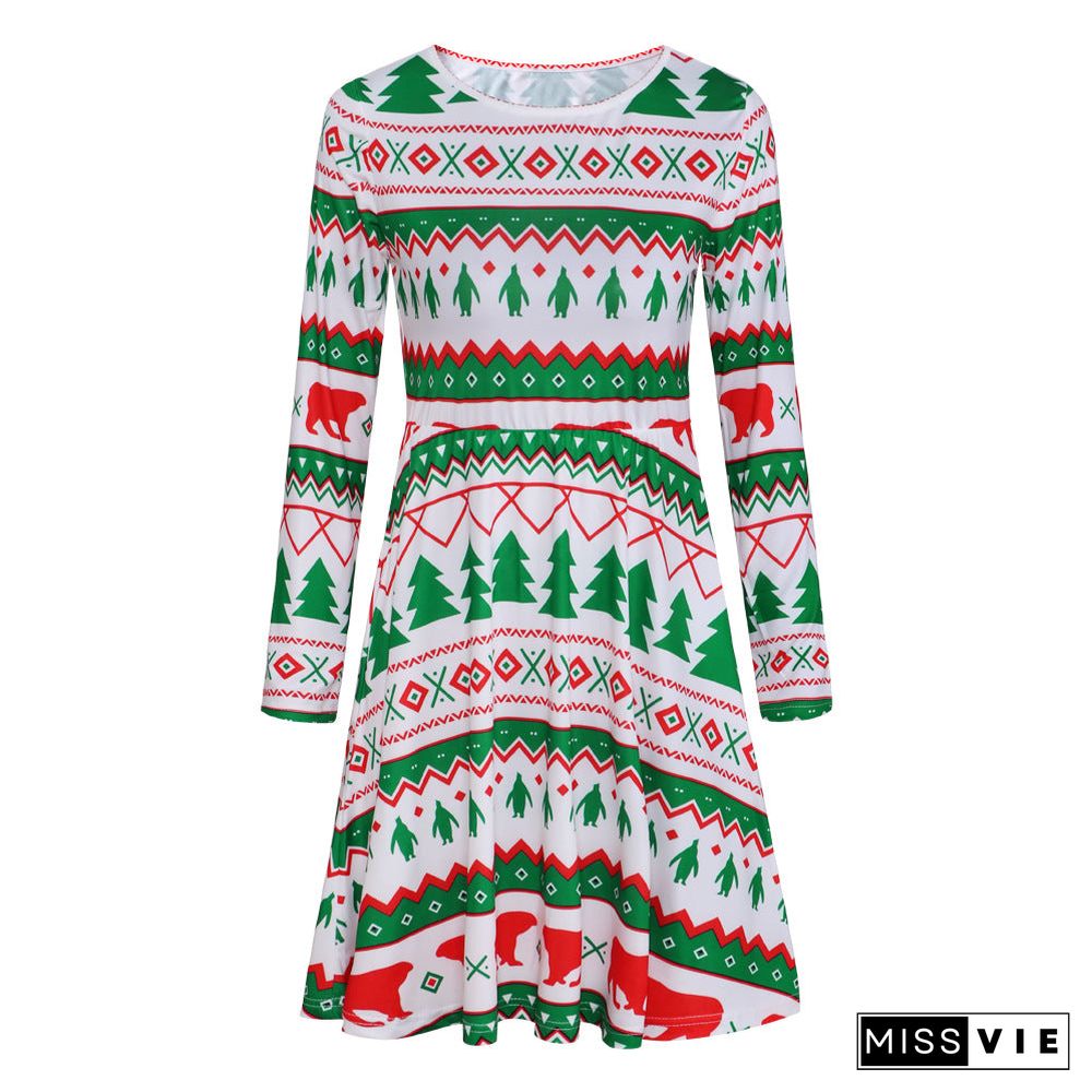 Women'S Long Sleeve Casual Christmas Dress