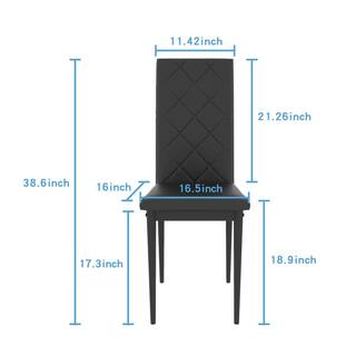 5- Piece Kitchen Tempered Glass Dining Table Set Black CUU241S00001