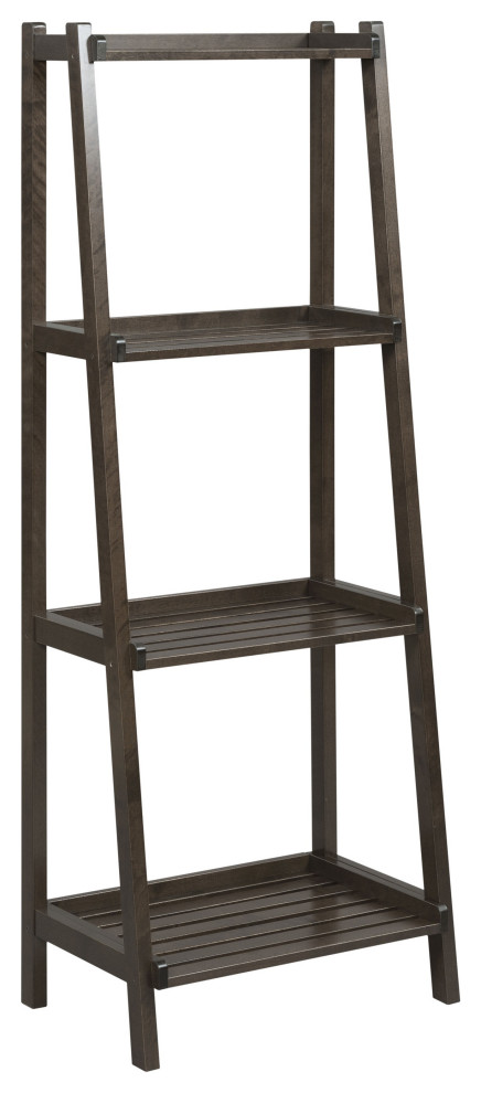 60 quotLadder Bookcase With 4 Shelves In Espresso   Transitional   Bookcases   by HomeRoots  Houzz