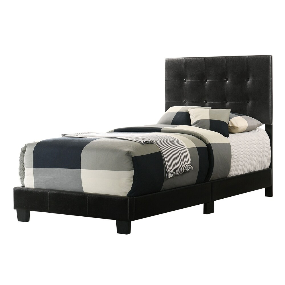 Caldwell Faux Leather Tufted Bed