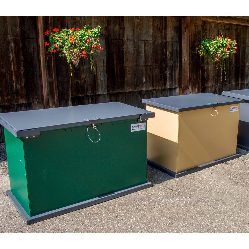 TuffBoxx Series 35 in. W x 27 in. D 33 in. H Green Galvanized Metal Animal-Proof Outdoor Storage Cabinet 453-002-8002