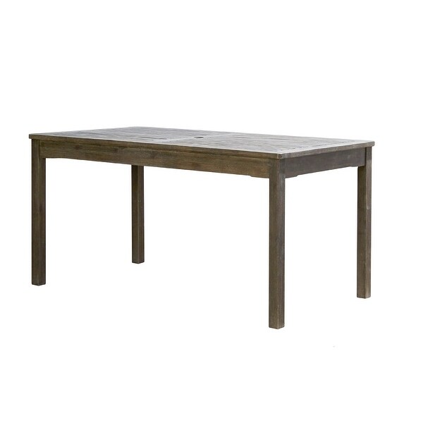 Greywashed Rectangular Farmhouse Wood Outdoor Dining Table