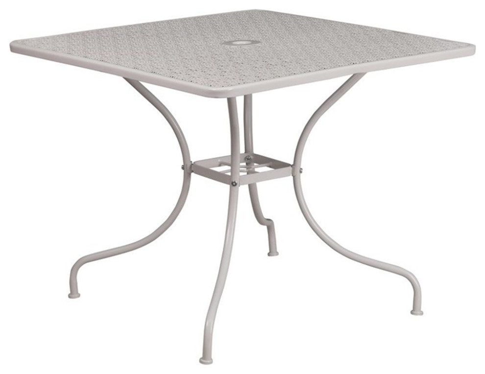 Flash 35.5 quotSquare Indoor/Outdoor Steel Patio Table   Modern   Side Tables And End Tables   by Homesquare  Houzz