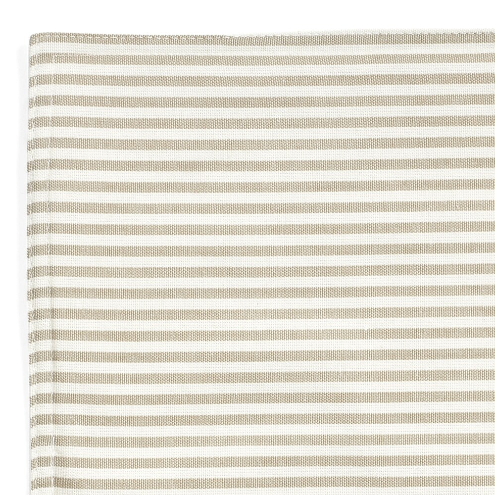 Lush Decor Farmhouse Ticking Stripe Yarn Dyed Tablecloth Neutral  60\