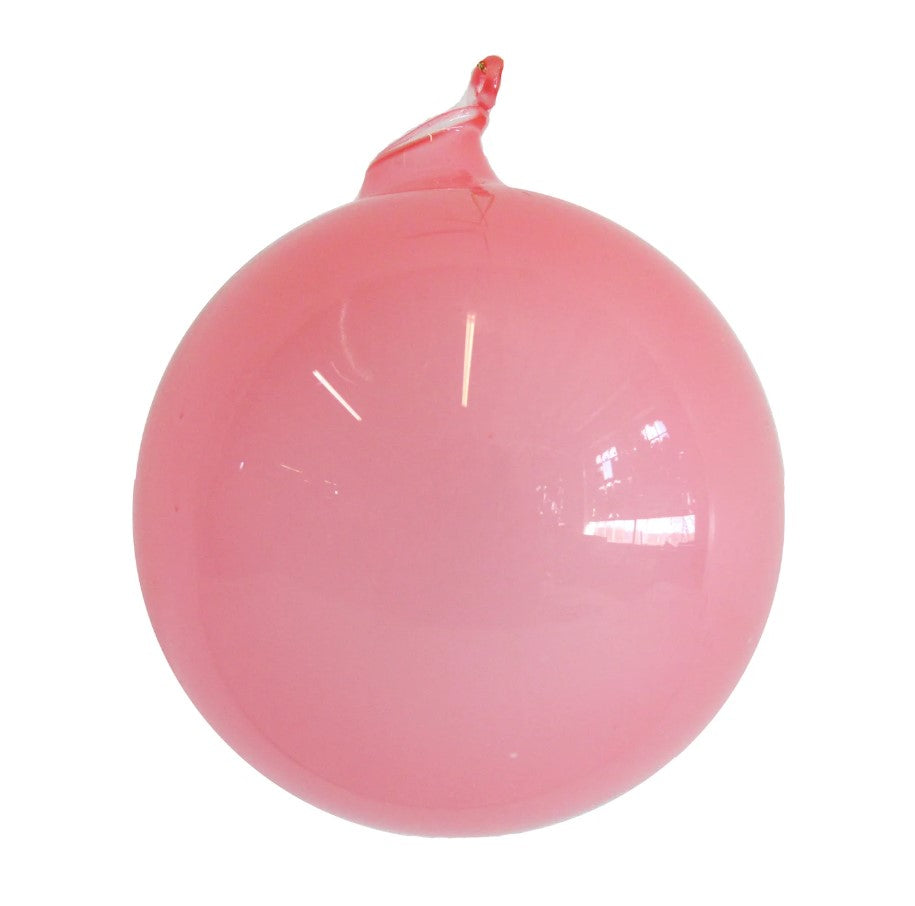 3 Light Pink Bubblegum Glass Ornament Box Of 6