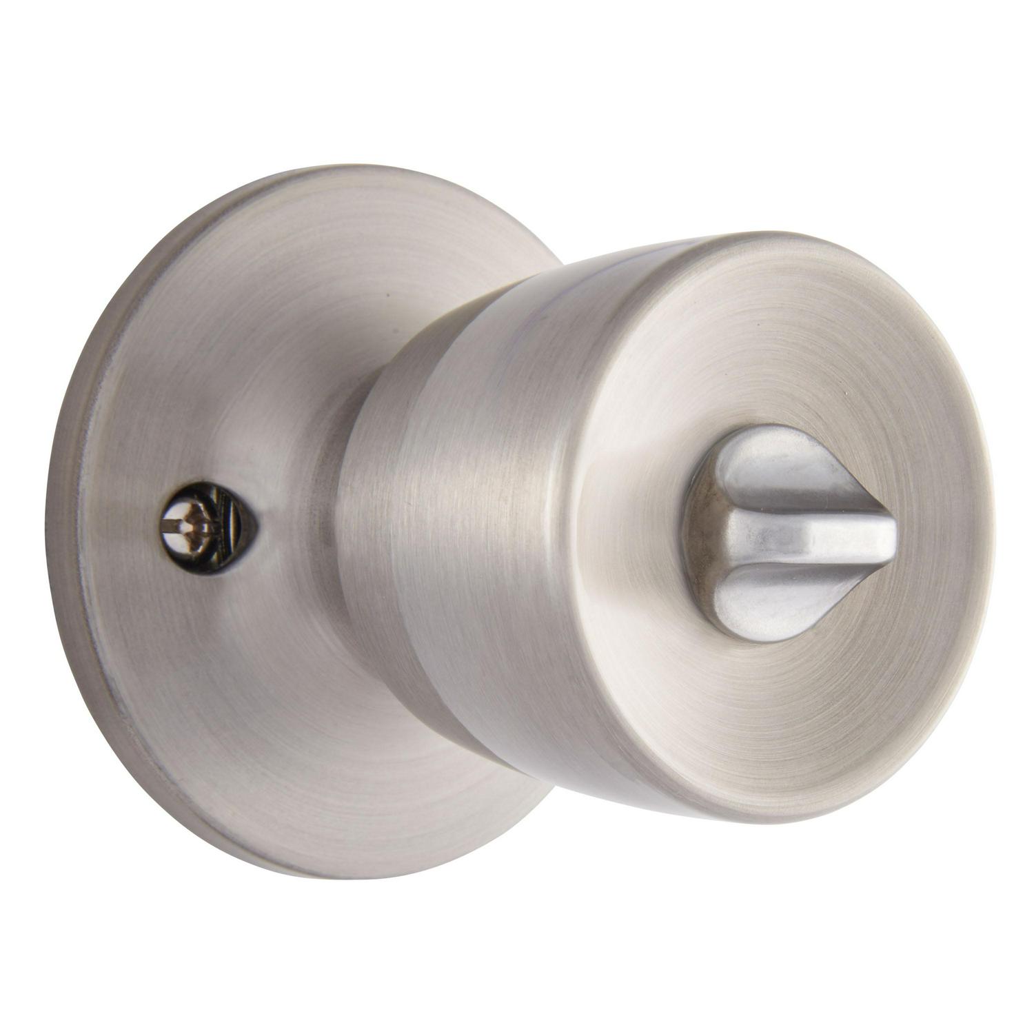 Brinks Keyed Entry Tulip Doorknob and Deadbolt Combo， Satin Nickel Finish， Twin Pack