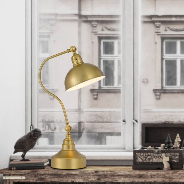 Adjustable Metal Desk Lamp With Metal Shade Antique Brass Cal Lighting