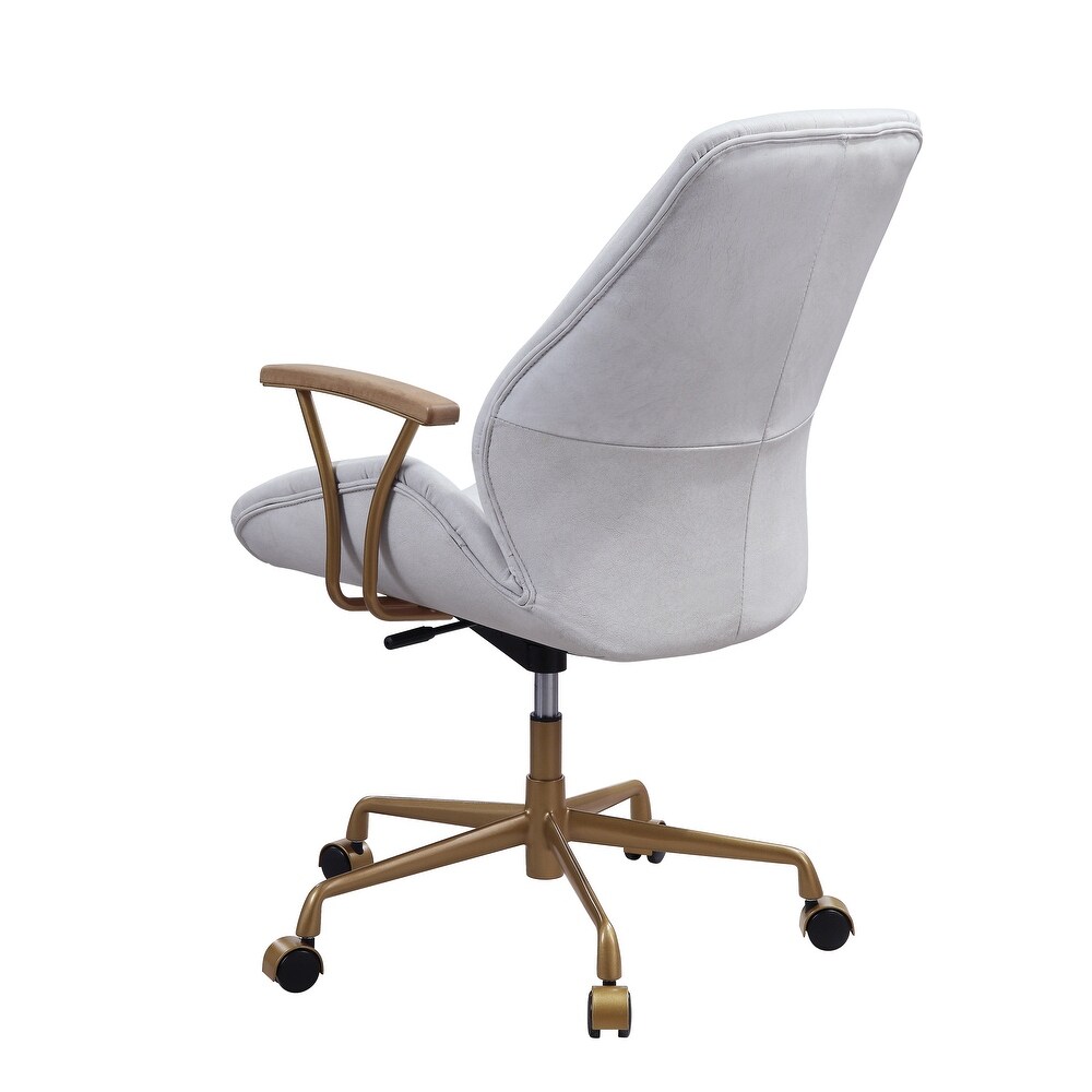 PU Lether 360° Swivel Executive Chairs Adjustable Ergonomic Chairs Industrial Arm Chairs with 5 Star Base for Livingroom