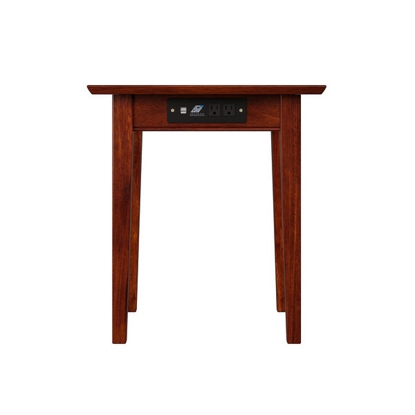 Shaker End Table with Charging Station in Walnut