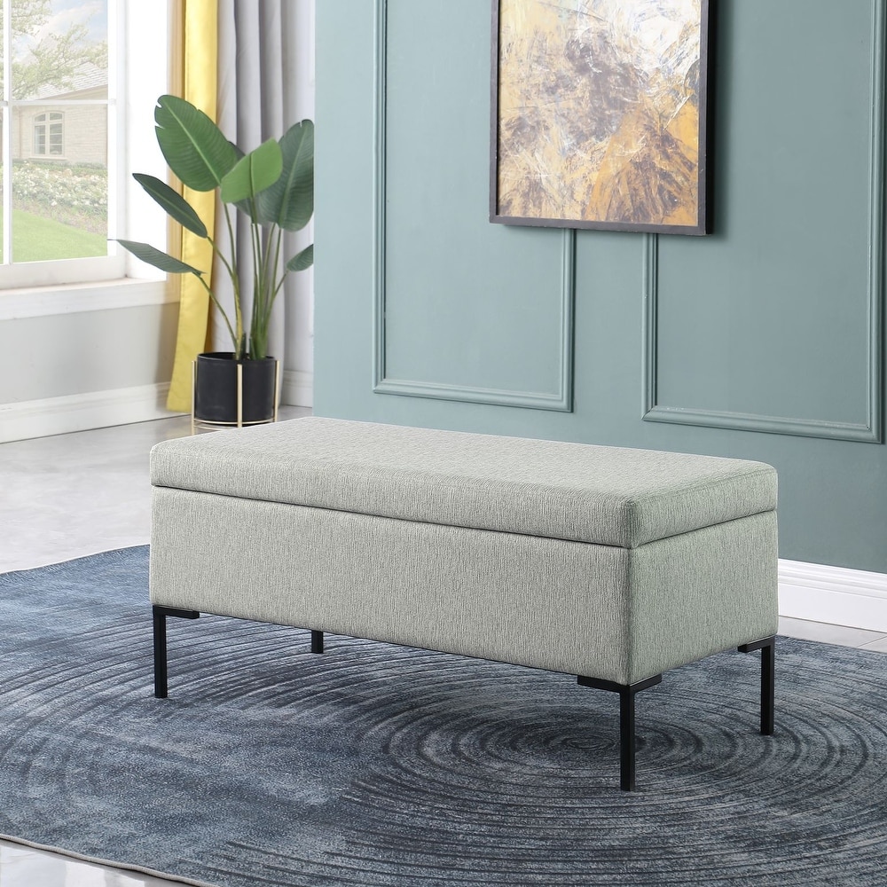 HomePop Large Storage Bench with Metal Legs