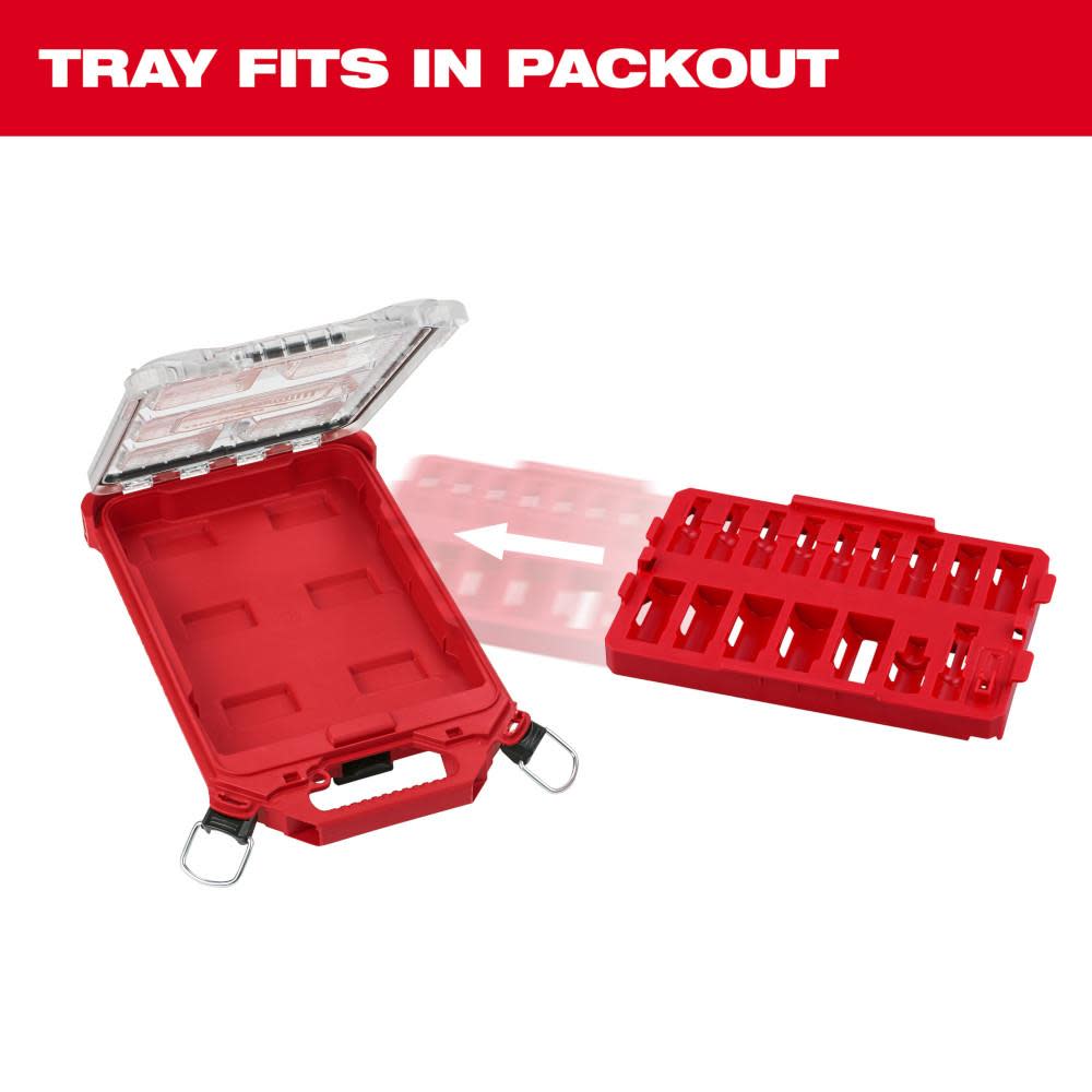 Milwaukee SHOCKWAVE Impact Duty Socket 3/8” Dr 17pc Tray Only ;