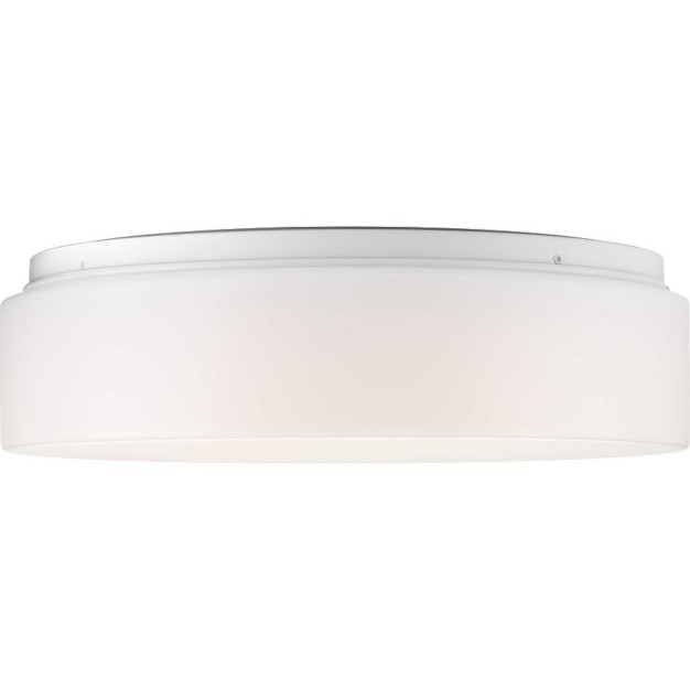 Progress Lighting Drums And Clouds 1 light Led Flush Mount White Finish Acrylic Diffuser