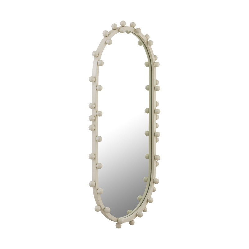 Bubbles Ivory Large Oval Wall Mirror   N/A