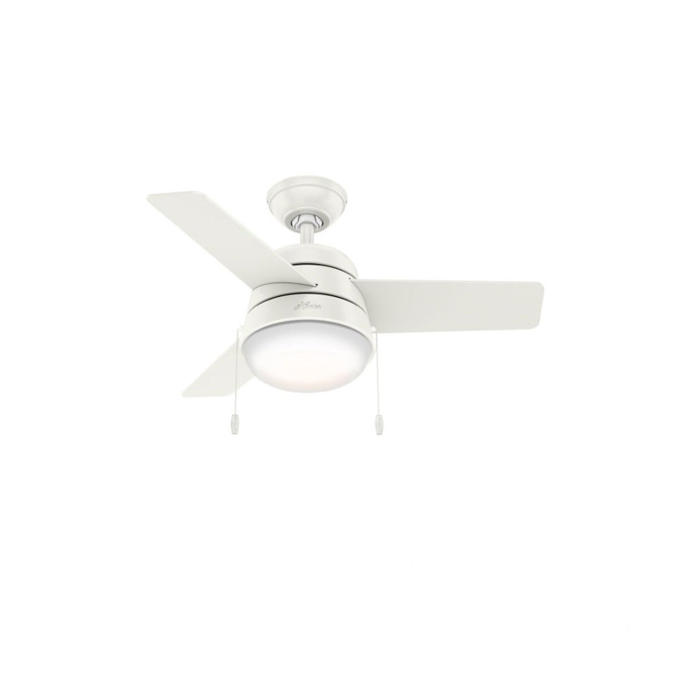 Hunter Aker Ceiling Fan 36 Fresh White/Natural Wood ;