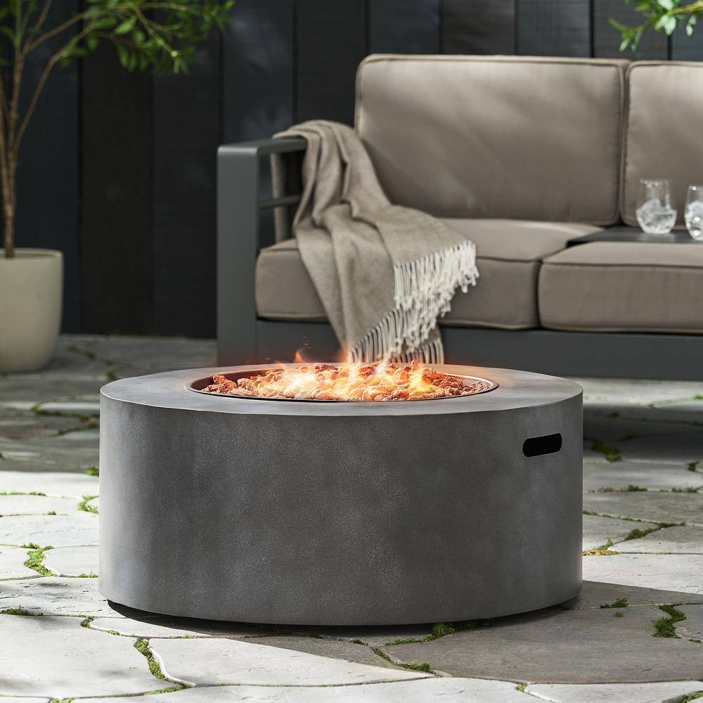 Noble House Reign Concrete Circular Metal Fire Pit (No Tank Holder) 70198