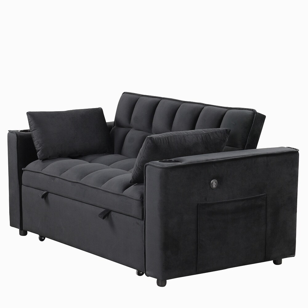 Sofa Bed with Cup Holder and USB Port