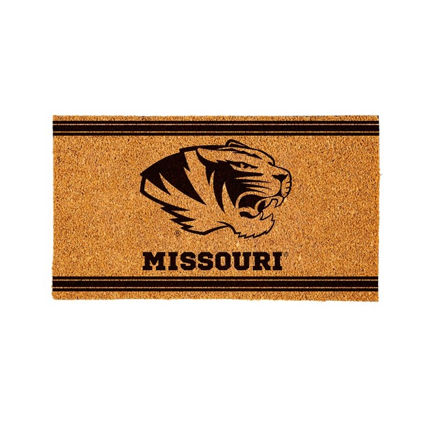 Evergreen University Of Missouri Logo Turf Mat Brown 28 X 16 Inches Indoor Outdoor Doormat