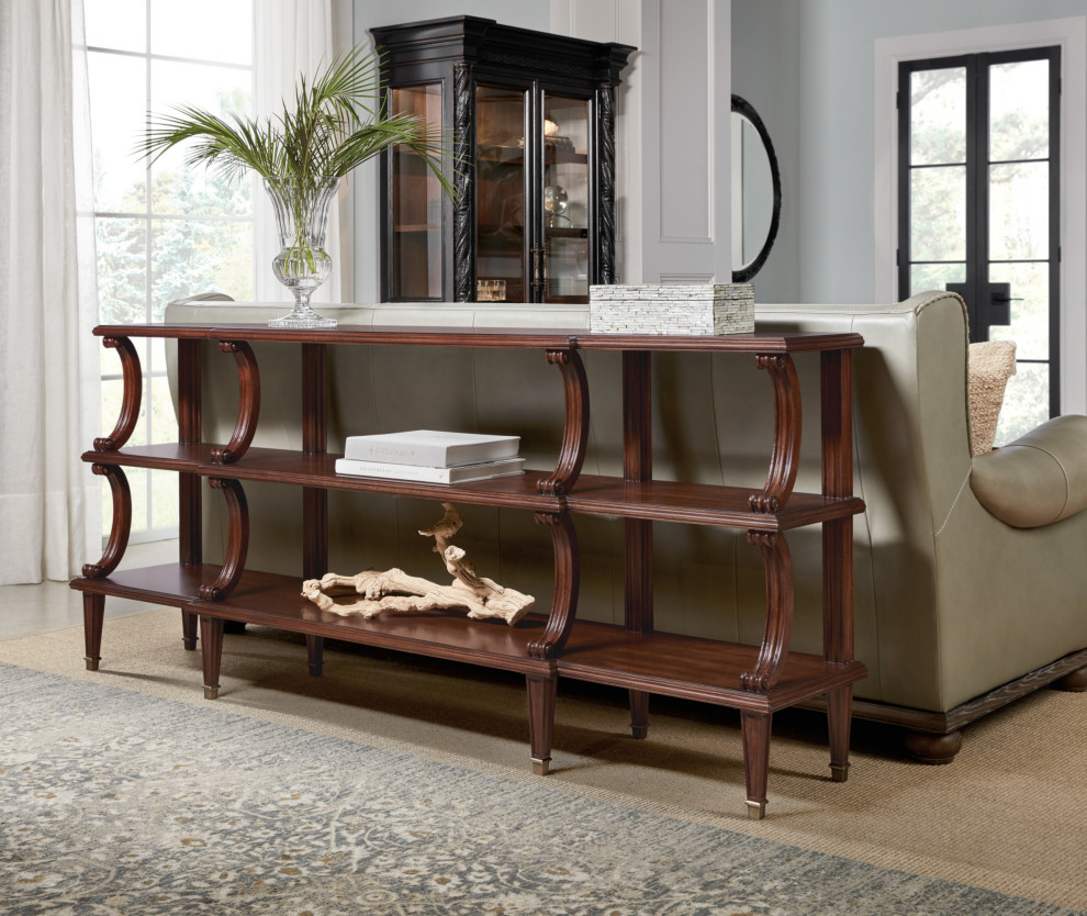 Hooker Furniture 6750 80151 Charleston 80 quotW Wood Top Cherry and   Console Tables   by Buildcom  Houzz