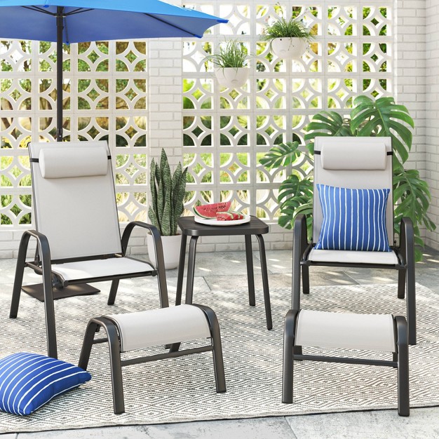 5pc Adjustable Back Patio Chat Set