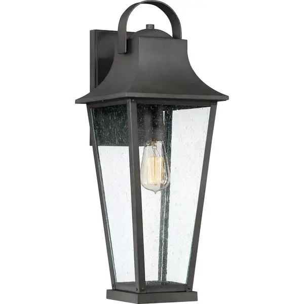 Quoizel Galveston Mottled Black 150-watt Wall Lantern