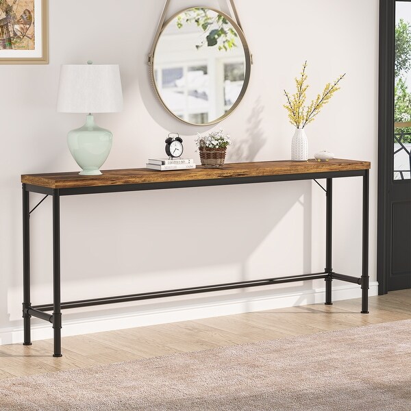 71-Inch Long Narrow Console Table， 37.4 Inches Height Bar Table