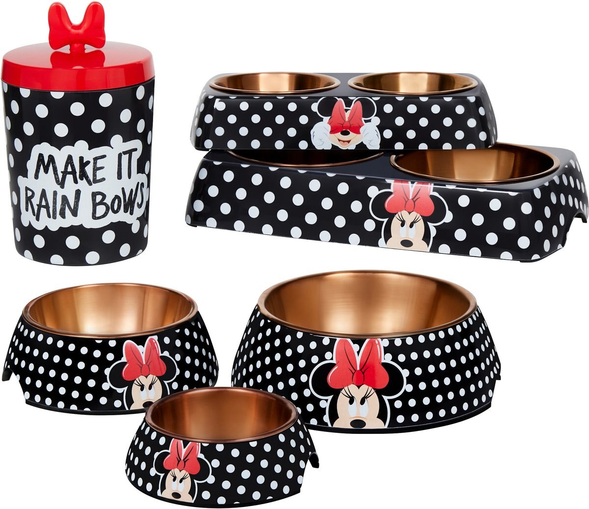 Disney Minnie Mouse Peek-A-Boo Melamine Dog and Cat Treat Jar