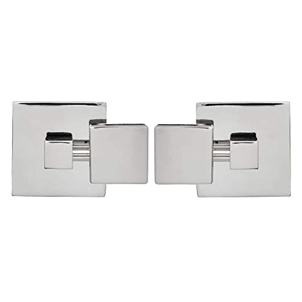 Square Polished Silver Pivot Mirror Hardware Tilting Anchors