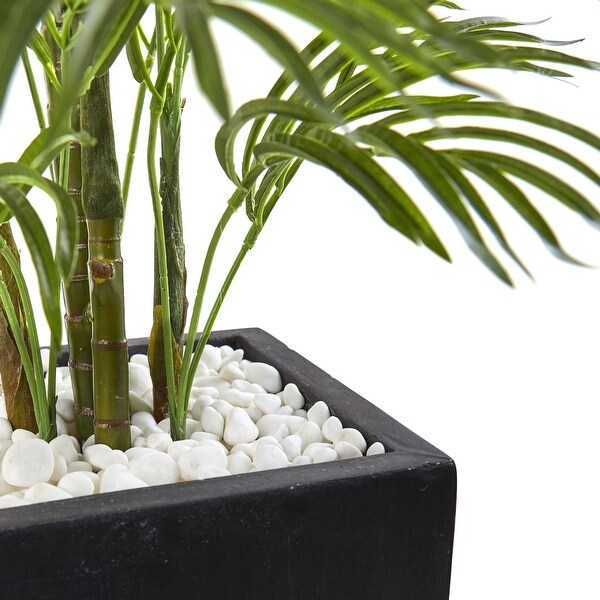 4.5' Areca Palm Tree with Black Wash Planter UV Resistant (Indoor/Outdoor)