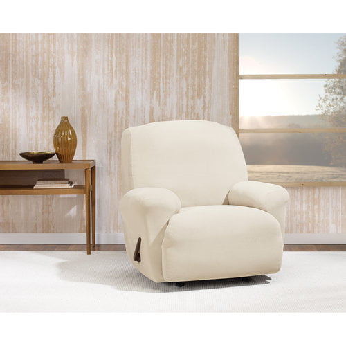 Stretch Morgan 1-Piece Recliner Furniture Cover, Ivory