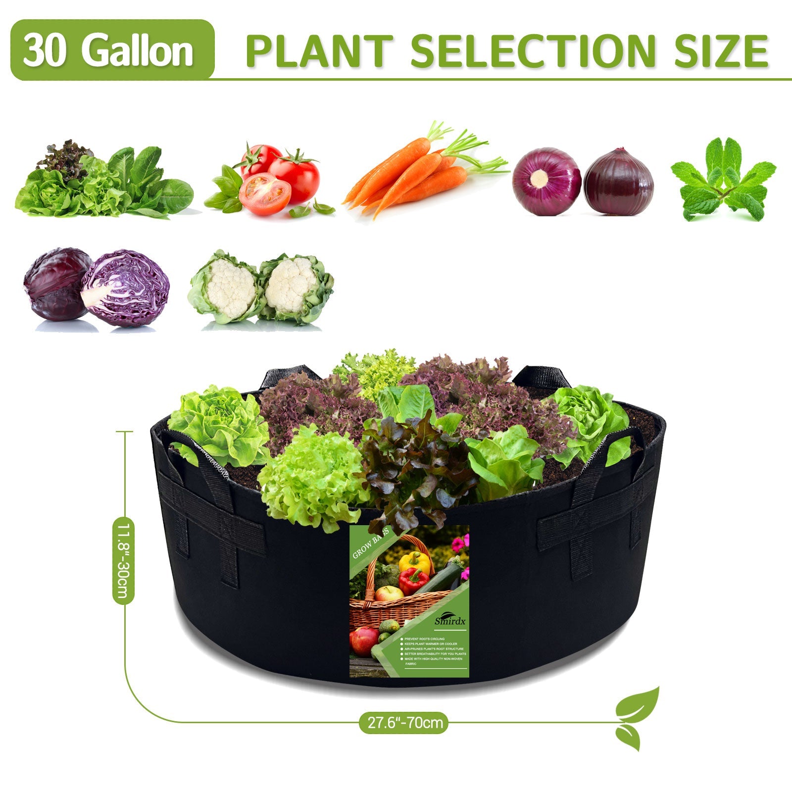 2 Pack 30 Gallon Plant Grow Bag with Handles, Large Heavy Duty Fabric Grow Pot, Durable Breathe Cloth Planting Container for Potato Carrot Onion, Gardening Outdoor