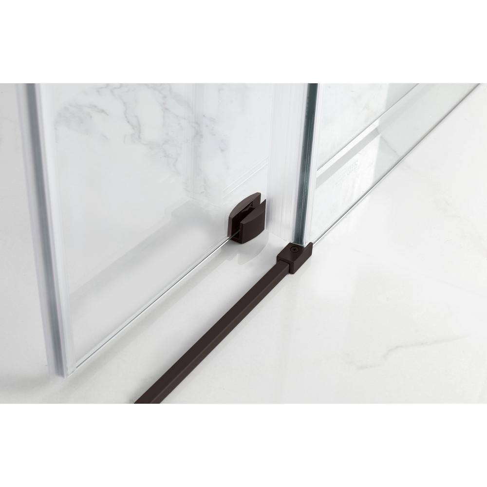 Aston Coraline 56 in. to 60 in. x 60 in. Frameless Sliding Tub Door in New Bronze TDR984EZ-NBR-60-10